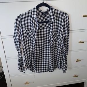 Black and white checkered flannel